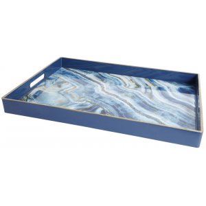 Marmor serveringsbricka - Ljusblå - Brickor, Inredningsdetaljer