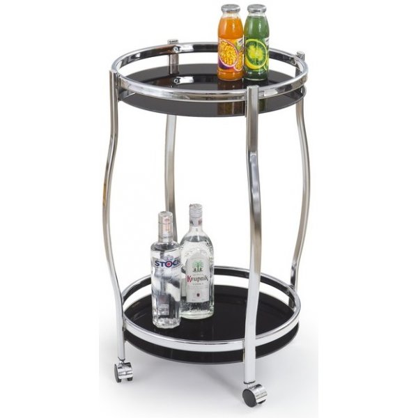 Serveringsvagn Ø42 cm krom med hjul Serveringsvagn Ø42 cm krom med hjul