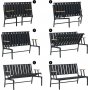 Lotus 2-sits utesoffa - Svart/beige + Textilskydd fr mbler
