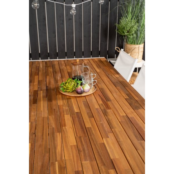 Bois utematgrupp med 6 st Santorini stolar - Natur/Vit