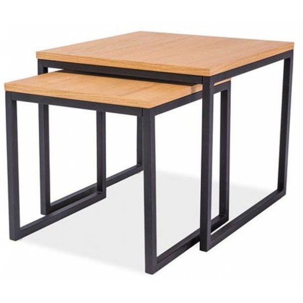 Maeve satsbord 50x50 | 40x40 cm - Ek/svart
