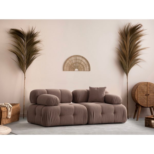 Doblo 2-sits soffa i bouclè - Brun Cappuccino Doblo 2-sits soffa i bouclè - Brun Cappuccino