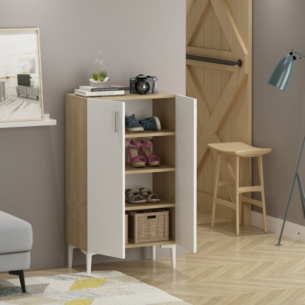 Chetri skoskåp - Safir ek/vit Chetri skoskåp - Safir ek/vit