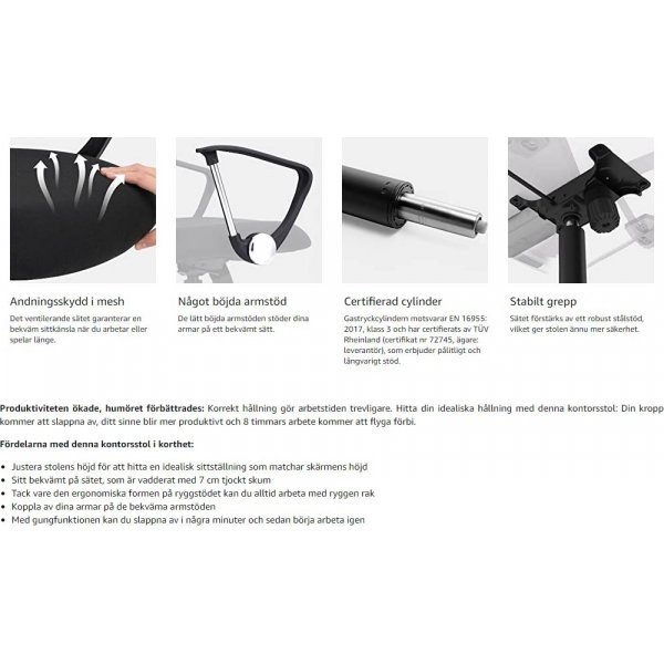 Chaise de bureau Yokohama - Noir