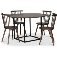 Level matgrupp, runt matbord Ø115 cm inkl 4 st pinnstolar Castor - Brun marmor (Laminat) Level matgrupp, runt matbord Ø115 cm inkl 4 st pinnstolar Castor - Brun marmor (Laminat)