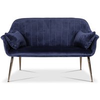 Flappy 2-sits soffa - Mörkblå sammet / Kromade ben Flappy 2-sits soffa - Mörkblå sammet / Kromade ben