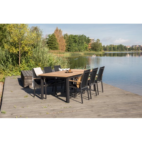 Mexico bord 180 x 90 cm - Teak/svart