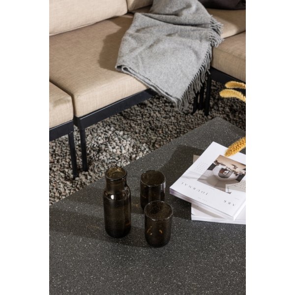 Groupe de canapés d'angle Pehnna - Noir/beige sable Groupe de canapés d'angle Pehnna - Noir/beige sable