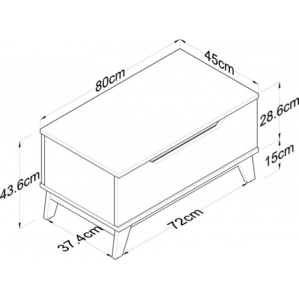Abby soffbord 80x45 cm - Ek/vit Abby soffbord 80x45 cm - Ek/vit