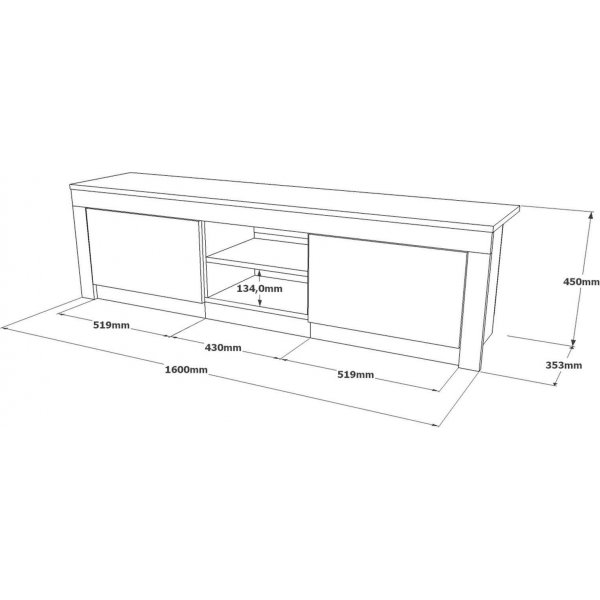 Luvio TV-bnk 12 - Ek/vit