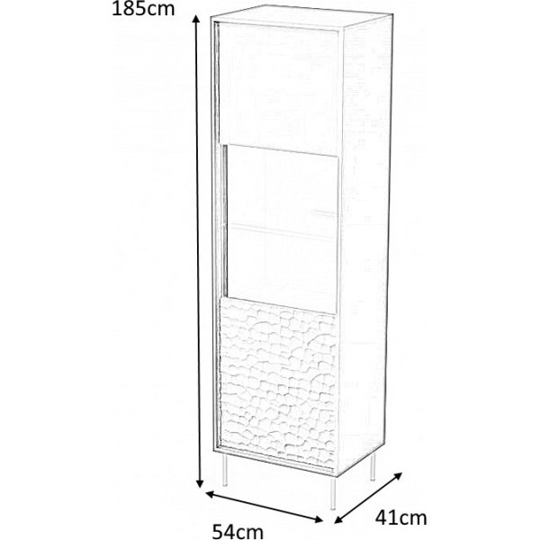Kogelglazen kast - Zwart/goud
