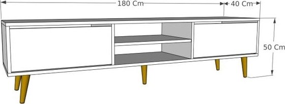 Banc média Kraf - Chêne/blanc Banc média Kraf - Chêne/blanc