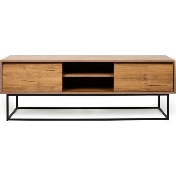 Banc TV Laxus 140 cm - Noyer/noir