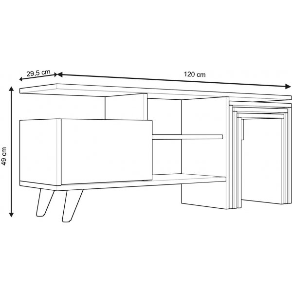 Meuble TV Doga - Noyer/blanc