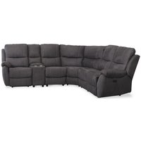 Enjoy recliner-hörnsoffa - 4-sits (el) i antracit microfibertyg (modell V) Enjoy recliner-hörnsoffa - 4-sits (el) i antracit microfibertyg (modell V)