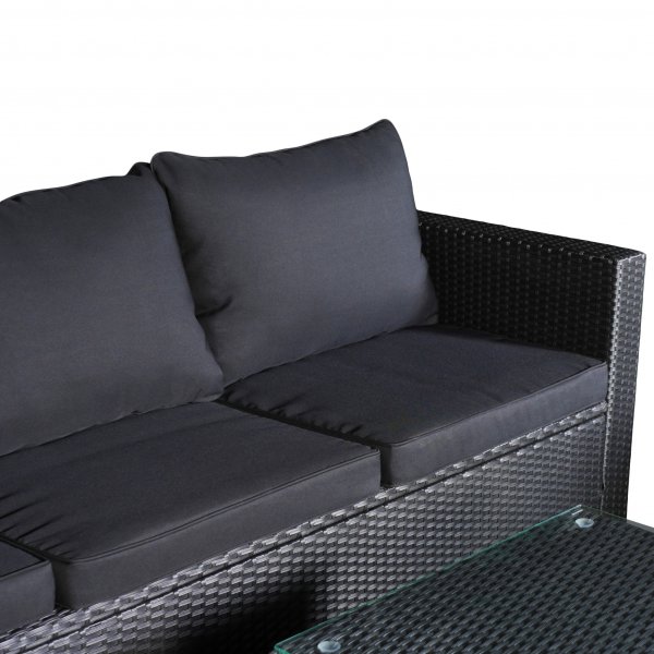 Loungegrupp Huvudskr i svart konstrotting