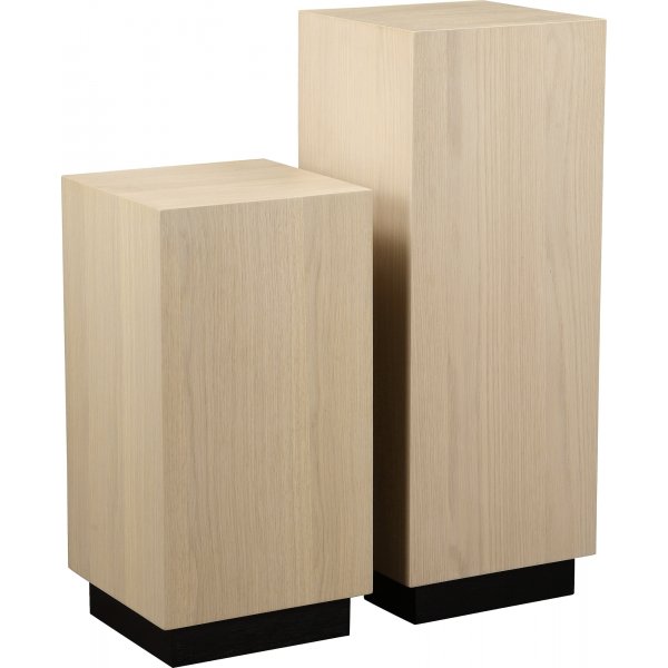 Napoli piedestal H80 - Vitpigmenterad lackad ekfanér Napoli piedestal H80 - Vitpigmenterad lackad ekfanér