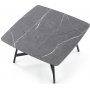 Estense soffbord 75 x 75 cm - Gr marmor/svart