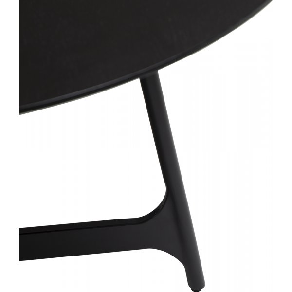 Table à manger Ooid Ø120 cm - Placage frêne teinté noir/noir Table à manger Ooid Ø120 cm - Placage frêne teinté noir/noir