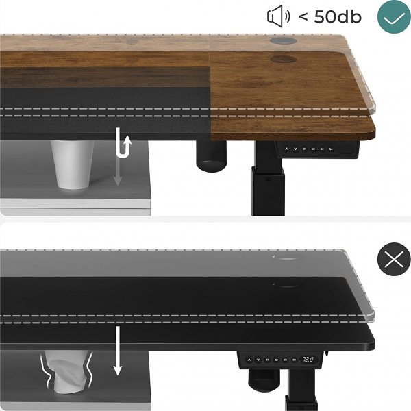 Charlene höj och sänkbart skrivbord 140 x 60 cm - Brun/svart Charlene höj och sänkbart skrivbord 140 x 60 cm - Brun/svart