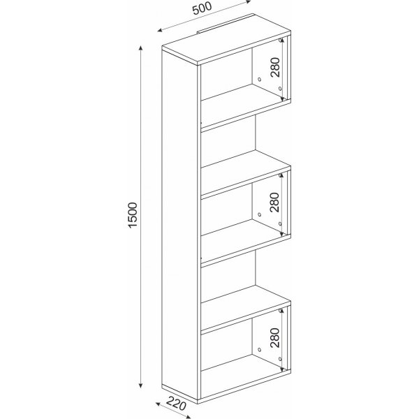 Gala bokhylla - Vit/antracit Gala bokhylla - Vit/antracit