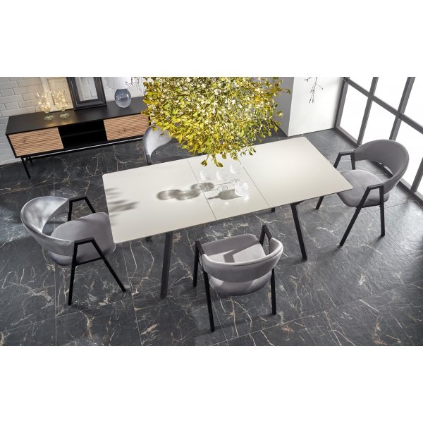 Table à manger Valarauk 140-180 x 80 cm - Gris clair/noir Table à manger Valarauk 140-180 x 80 cm - Gris clair/noir