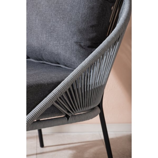Lindos fåtölj - Grå/Svart Lindos fåtölj - Grå/Svart
