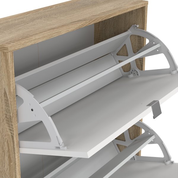 Lisa skoskåp med 3 st luckor - Vit / trä Lisa skoskåp med 3 st luckor - Vit / trä