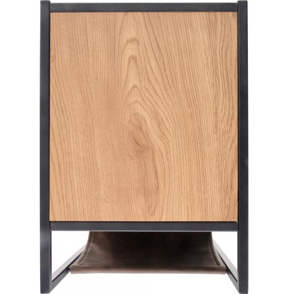 Table d\\\'appoint compacte 47 x 33 cm - Chne/noir