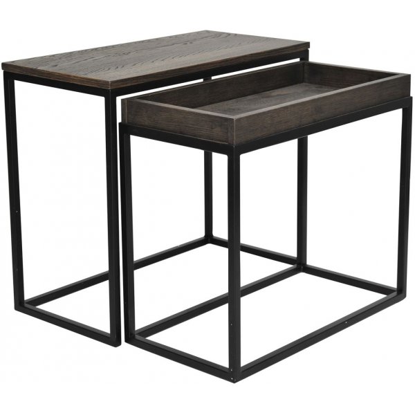 Duett sidobord set - Brun ekfaner Duett sidobord set - Brun ekfaner