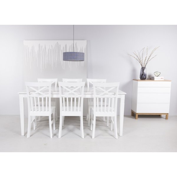 Mellby matgrupp 180 cm bord med 6 st Mellby matstolar Mellby matgrupp 180 cm bord med 6 st Mellby matstolar