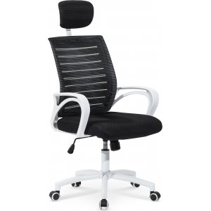 Chaise de bureau Betiel - Blanc/noir
