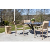Scottsdale utematgrupp med 4 st karmstolar (stapelbara) och matbord Ø112 cm - Natur Scottsdale utematgrupp med 4 st karmstolar (stapelbara) och matbord Ø112 cm - Natur