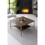 Erki soffbord 80 x 80 cm - Valnt/guld