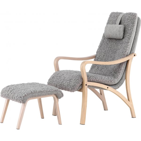 Fårö loungestol - Ljusgrå/Whitewash Fårö loungestol - Ljusgrå/Whitewash