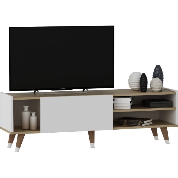 Crassia TV-bänk - Safir ek/vit Crassia TV-bänk - Safir ek/vit