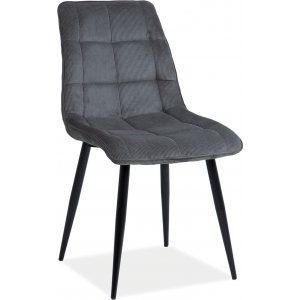 Chaise de salle  manger chic - Velours ctel gris