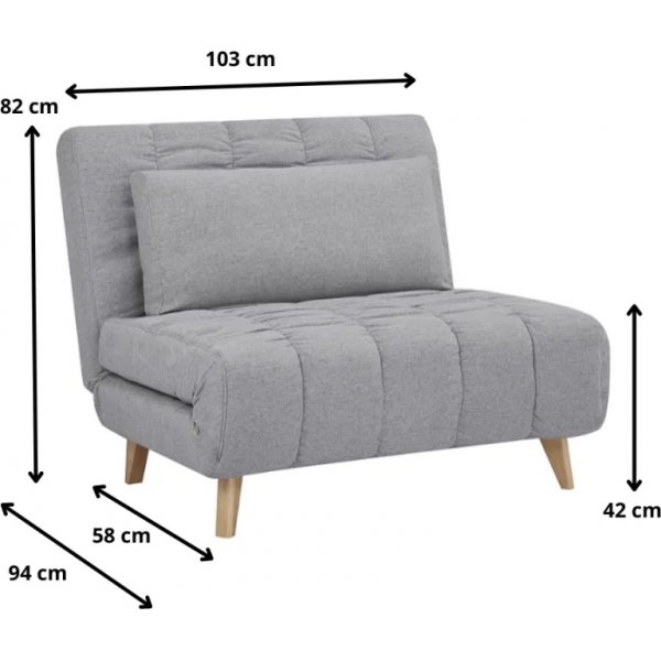 Canapé lit Billy - Gris clair Canapé lit Billy - Gris clair
