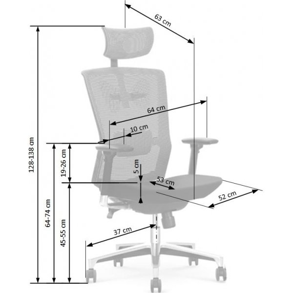 Chaise de bureau Dionne - Noir/gris