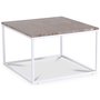 Accent soffbord 75 - Brun marmor / Vit