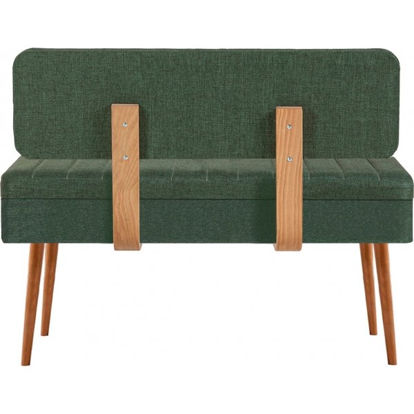 Vina sittbnk med ryggstd - Furu/grn