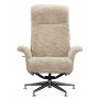 Relaxfauteuil met voetenbank in echt schapenvacht beige/whitewash - Ulla + Textielreiniging voor meubels
