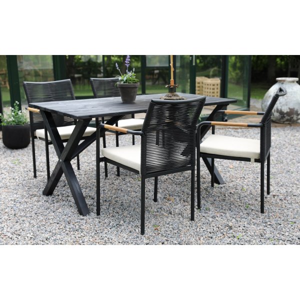 Eettafel Scottsdale 150 cm - Zwart + Textielreiniging voor meubels