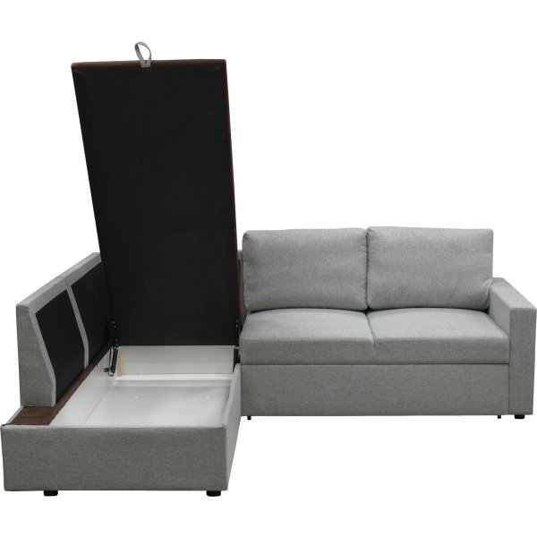 Tärnö bäddsoffa med öppet avslut - Ljusgrå + Textilrengöring för möbler Tärnö bäddsoffa med öppet avslut - Ljusgrå + Textilrengöring för möbler