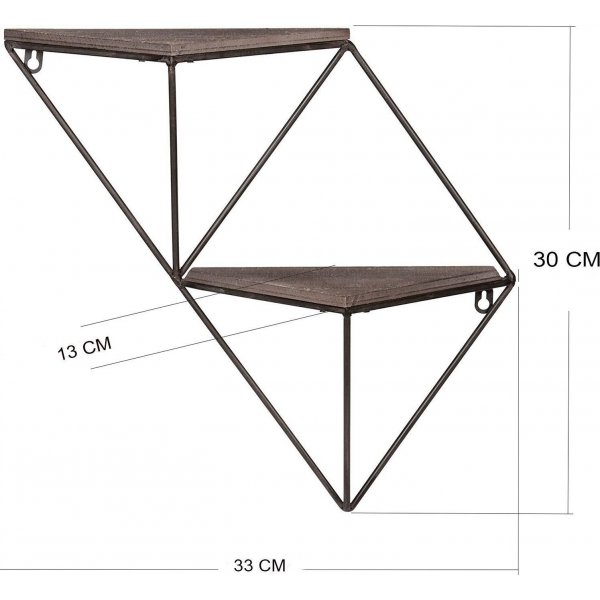 Walter wandplank 45 - Walnoot/zwart Walter wandplank 45 - Walnoot/zwart