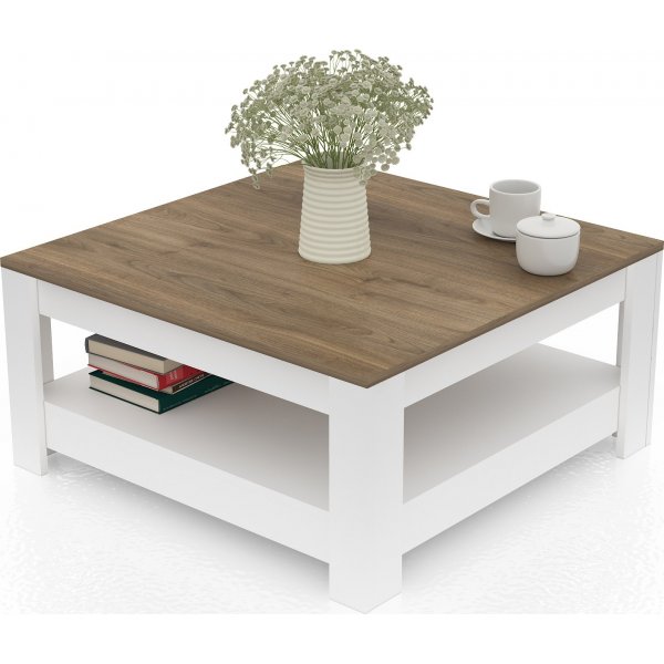 Grado soffbord 89,6 x 89,6 cm - Valnöt/vit Grado soffbord 89,6 x 89,6 cm - Valnöt/vit