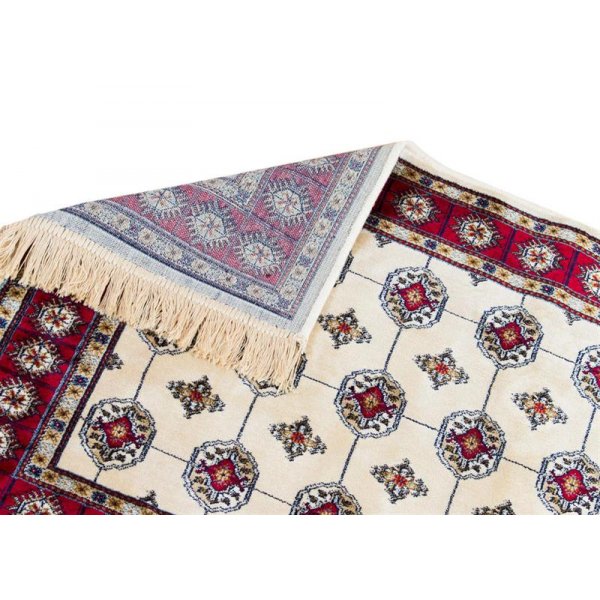 Tapis en soie artificielle Puri - Ivoire