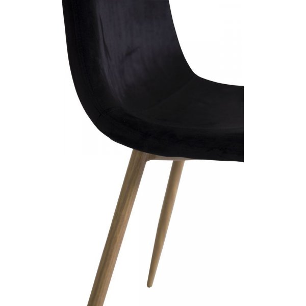 Bridge matstol - Ekimitation/svart sammet