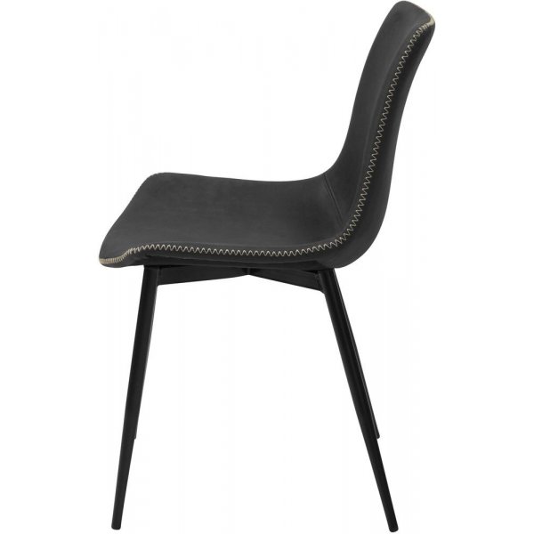 Solveig stol svart pu med ljus kontrast söm Solveig stol svart pu med ljus kontrast söm