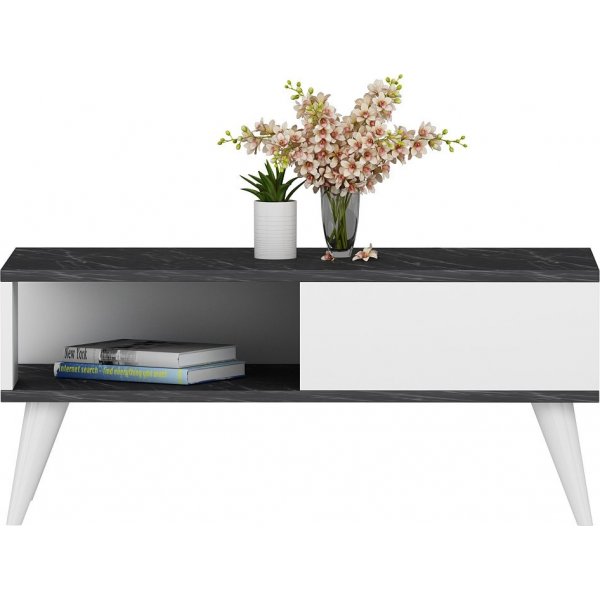Table basse Saul 90 x 45 cm - Noir/blanc